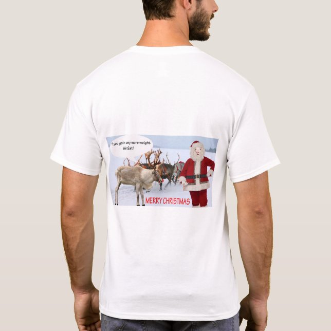Camiseta hombres tee. Cerdo navideño (Reverso)