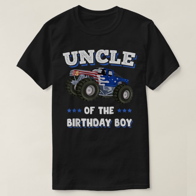 Camiseta Hombres Tío Del Niño De Cumpleaños Padres Monster  (Diseño del anverso)