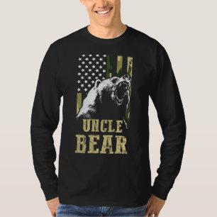 Camiseta Hombres Tío Oso Camuflaje Bandera Estadounidense