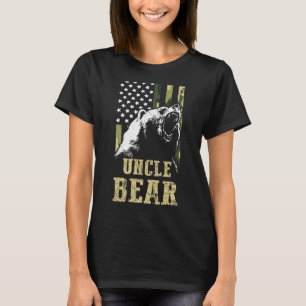 Camiseta Hombres Tío Oso Camuflaje Bandera Estadounidense