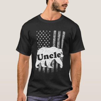 Camiseta Hombres Tío Oso Camuflaje Bandera Estadounidense R