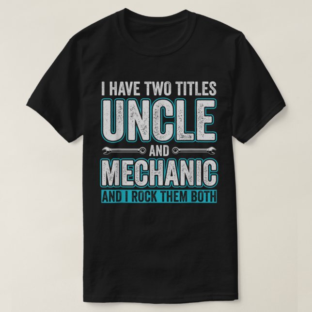 Camiseta Hombres Tío y mecánico Gracioso Coches de Fijación (Diseño del anverso)