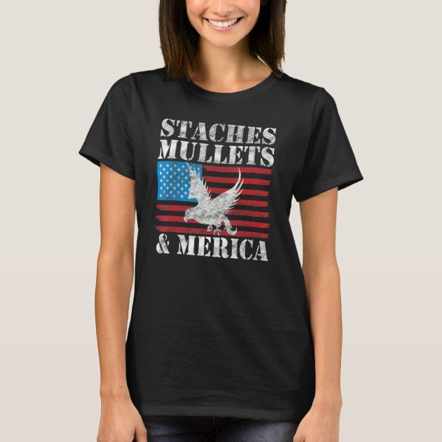 Camiseta Hombres Tiran Mullets Y La Bandera Estadounidense  (Anverso)