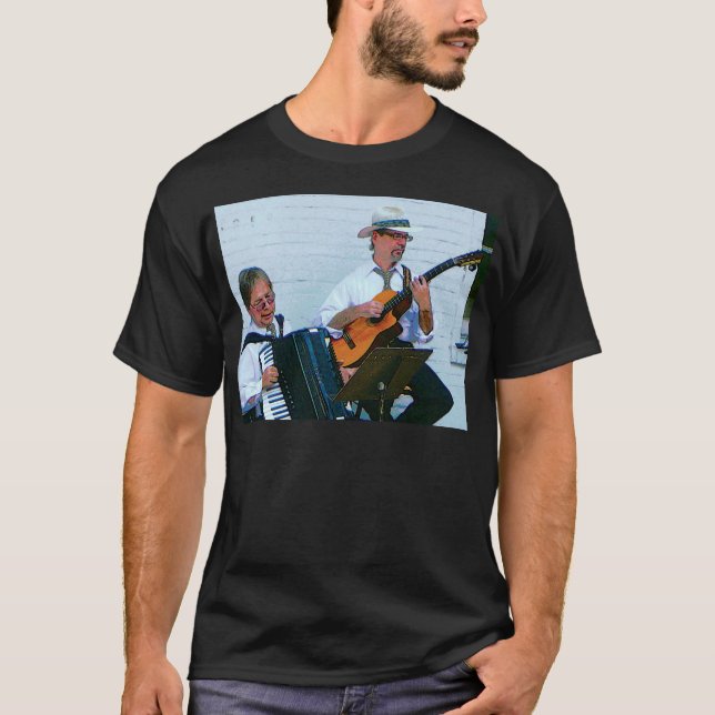 Camiseta Hombres tocando el acordeón y la guitarra (Anverso)