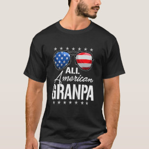 Camiseta Hombres Todo Abuelo Americano Gafas De Sol Bandera