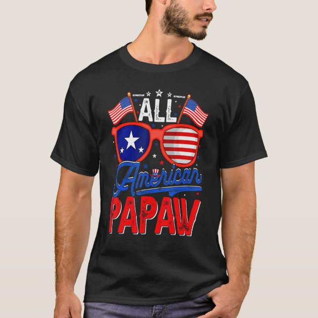 Camiseta Hombres Todos Los Estadounidenses Papaw 4 De Julio (Anverso)