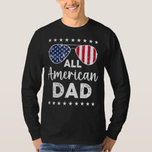 Camiseta Hombres Todos Papá Americano Us Bandera Gafas De S