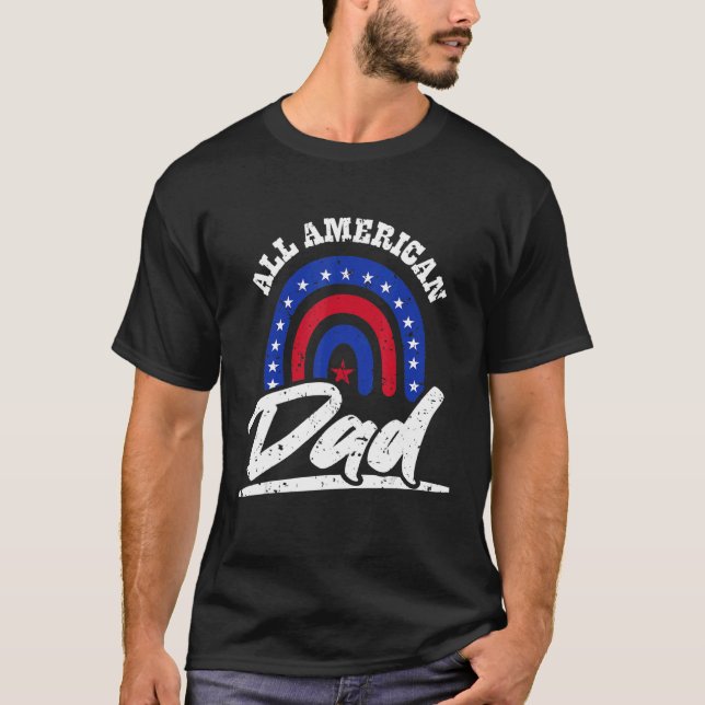 Camiseta Hombres Todos Papá Americanos 4 De Julio Padres Gr (Anverso)