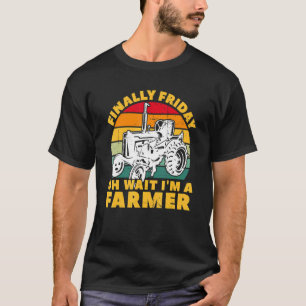 Camiseta Hombres Tractor Cultivo Finalmente Viernes Oh Espe