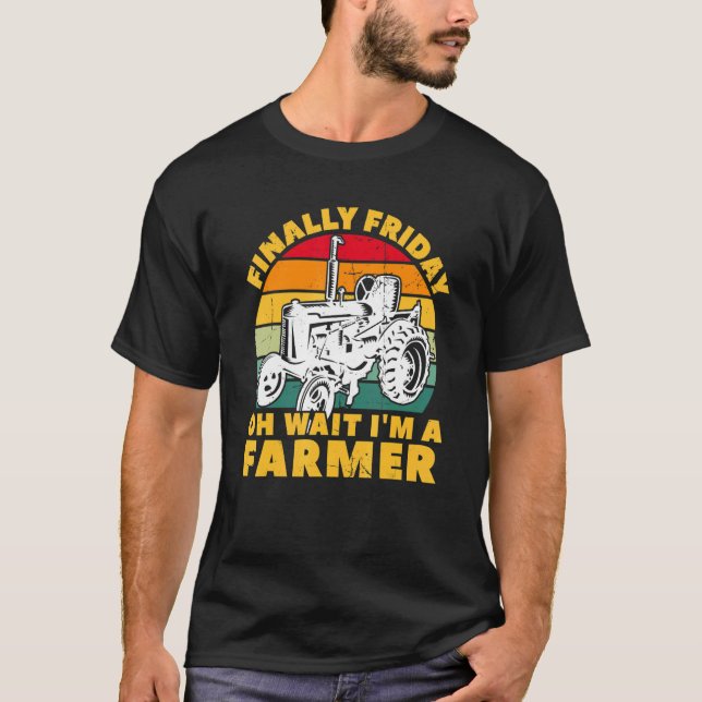 Camiseta Hombres Tractor Cultivo Finalmente Viernes Oh Espe (Anverso)