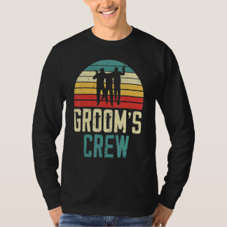 Camiseta Hombres Tripulación del Novio Cuadrilla de Esposo 