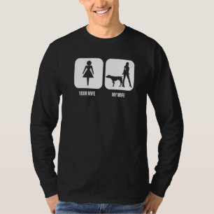 Camiseta Hombres Tu Esposa Mi Esposa Pointer Alemán de Pelo