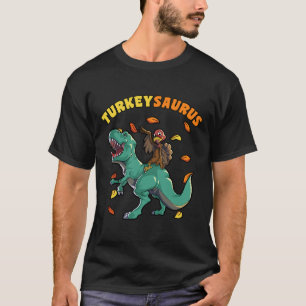 Camiseta Hombres turcos montando dinosaurios T rex Thanksgi