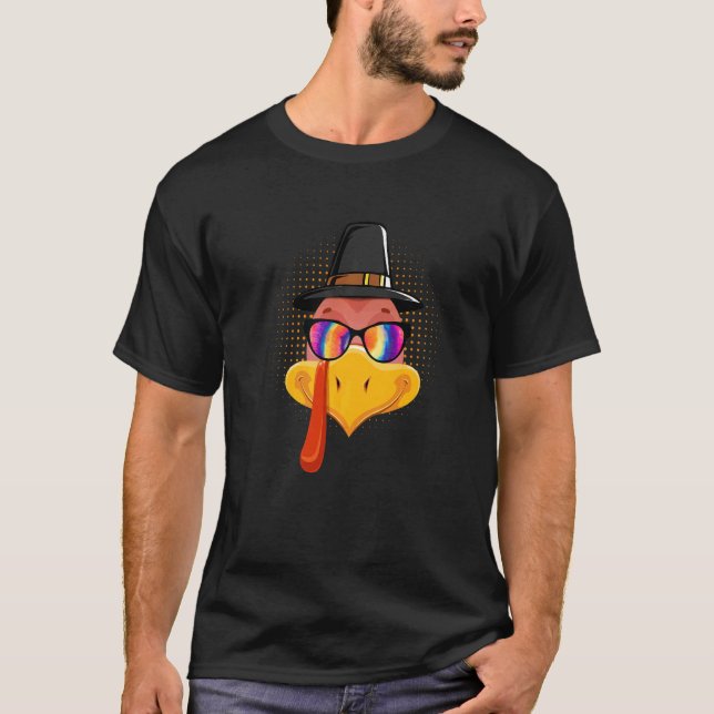 Camiseta Hombres Turquía Cara niño gafas de sol tintes y go (Anverso)