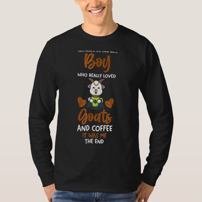 Camiseta Hombres Un Niño Que Ama El Café Y Las Cabras (Anverso)