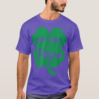 Camiseta Hombres Un Papa Suertudo Shamrock Four Leaf Clover