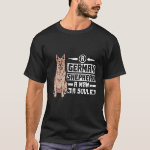 Camiseta Hombres Un pastor alemán un hombre un alma