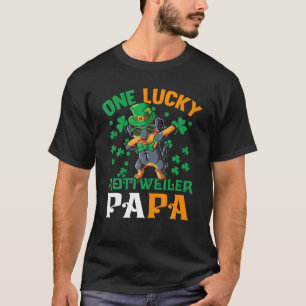Camiseta Hombres Un Perro Afortunado Papa Funny Rottweiler