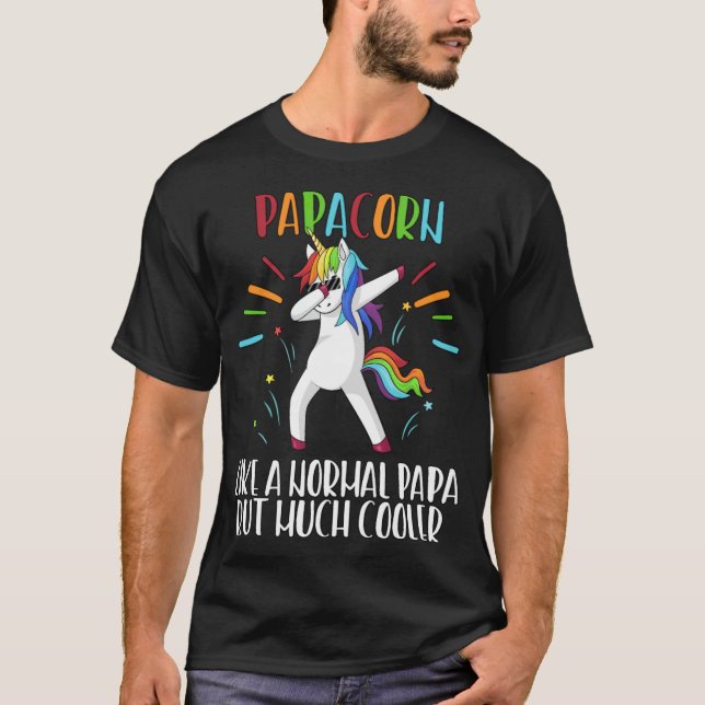 Camiseta Hombres Unicornio Papá Chica Nacimiento Fiesta de  (Anverso)