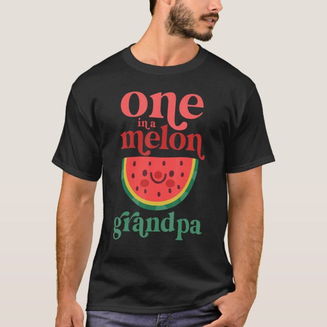 Camiseta Hombres Uno En Melón Abuelo Cute La sandía Primero (Anverso)