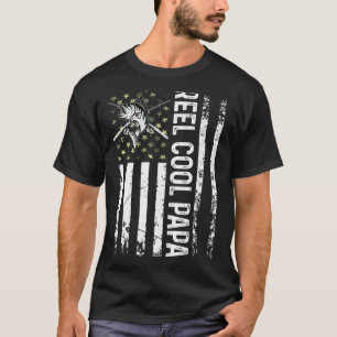 Camiseta Hombres Usa Carrete Papá Genial Para Papá Pesca D