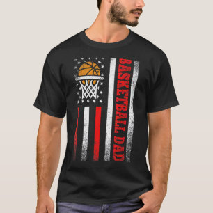 Camiseta Hombres Vintage Baloncesto Papá Bandera Estadounid