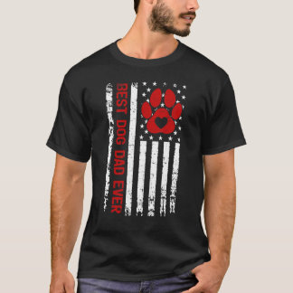 Camiseta Hombres Vintage Bandera De Eeuu Paw Imprimir Mejor