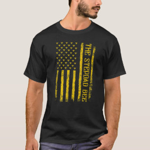 Camiseta Hombres Vintage Bee American Flag The Stepdad Bee 