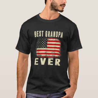 Camiseta Hombres vintage mejor abuelo jamás bandera estadou
