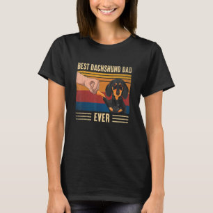 Camiseta Hombres Vintage Mejor Dachshund Dad Nunca Puño Bum