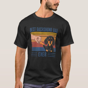 Camiseta Hombres Vintage Mejor Dachshund Papa Nunca Fist Bu