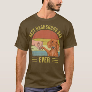 Camiseta Hombres Vintage Mejor Dachshund Papá Nunca Puño Bu