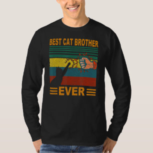 Camiseta Hombres Vintage Mejor Hermano De Gato Ever Cat Bro