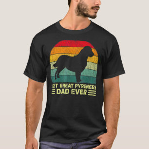Camiseta Hombres Vintage Mejor Padre De Los Grandes Pirineo