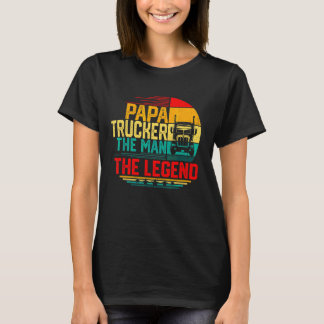 Camiseta Hombres Vintage Papa Camión El Hombre La Leyenda
