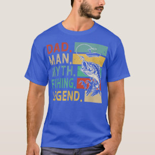 Camiseta Hombres Vintage Pescador de Bass Papá Hombre Pesca