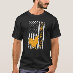 Camiseta Hombres Vintage Retro American Flag Chicken Dad