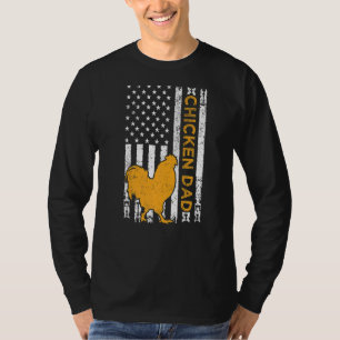 Camiseta Hombres Vintage Retro American Flag Chicken Dad