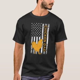 Camiseta Hombres Vintage Retro American Flag Chicken Dad