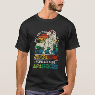 Camiseta Hombres Vintage Retro Grandpasaurus Dinosaur Rex F