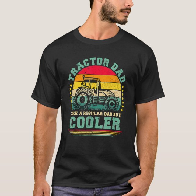 Camiseta Hombres Vintage Tractor Papá Como Un Tracto De Pap (Anverso)