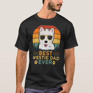 Camiseta Hombres Westie Dog Vintage el padre del mejor occi