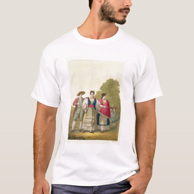 Camiseta Hombres y mujeres peruanos en el traje tradicional (Anverso)