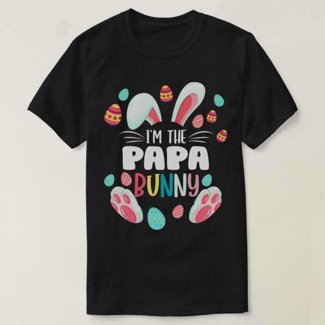 Camiseta Hombres, yo soy el papá conejito de la familia de  (Diseño del anverso)