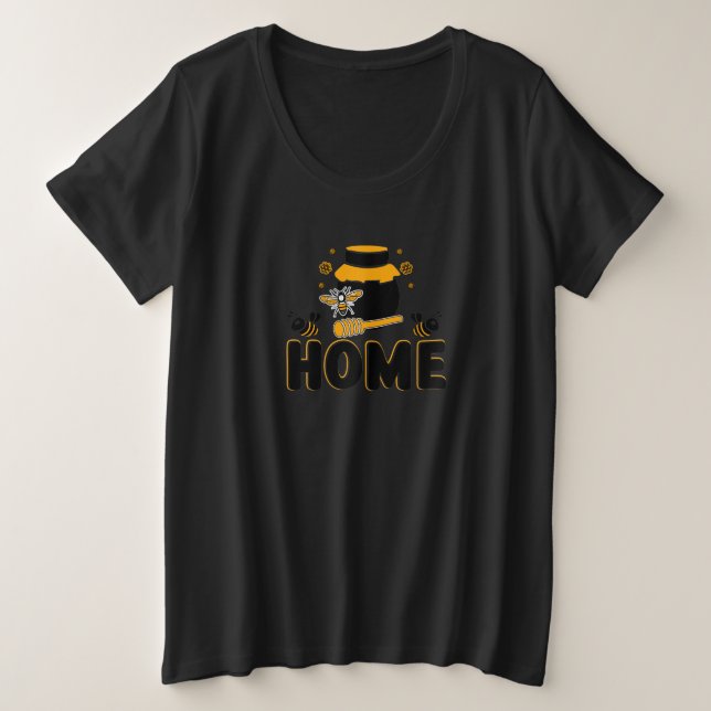 Camiseta "HOME" de personalizado Bee and Honey Jar (Anverso del diseño)
