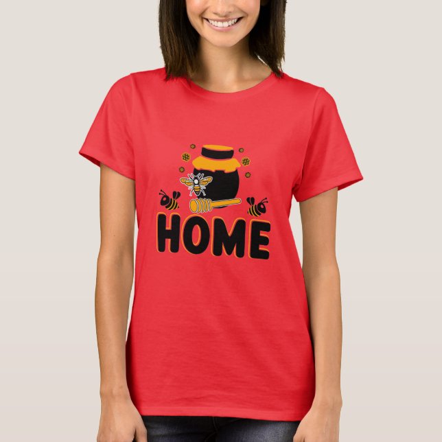 Camiseta "HOME" de personalizado Bee and Honey Jar (Anverso)