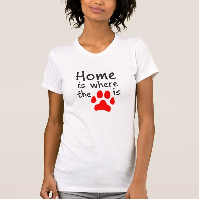 Camiseta Home es donde está la huella de la pata (Anverso)
