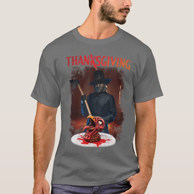 Camiseta Home for Manhanksgiving Day Horror Movies Cuttingu (Anverso)