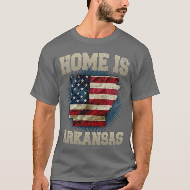 Camiseta Home is Arkansas USA US map gift unique fans Proud (Anverso)