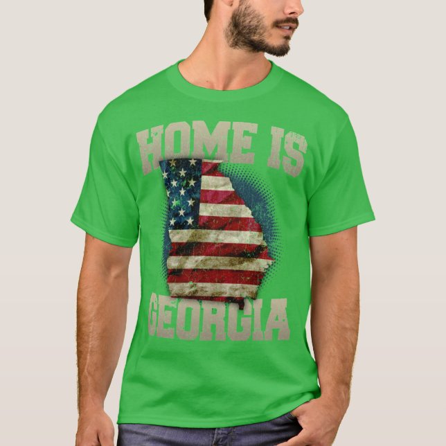 Camiseta Home is Georgia USA US map gift unique fans Proud  (Anverso)